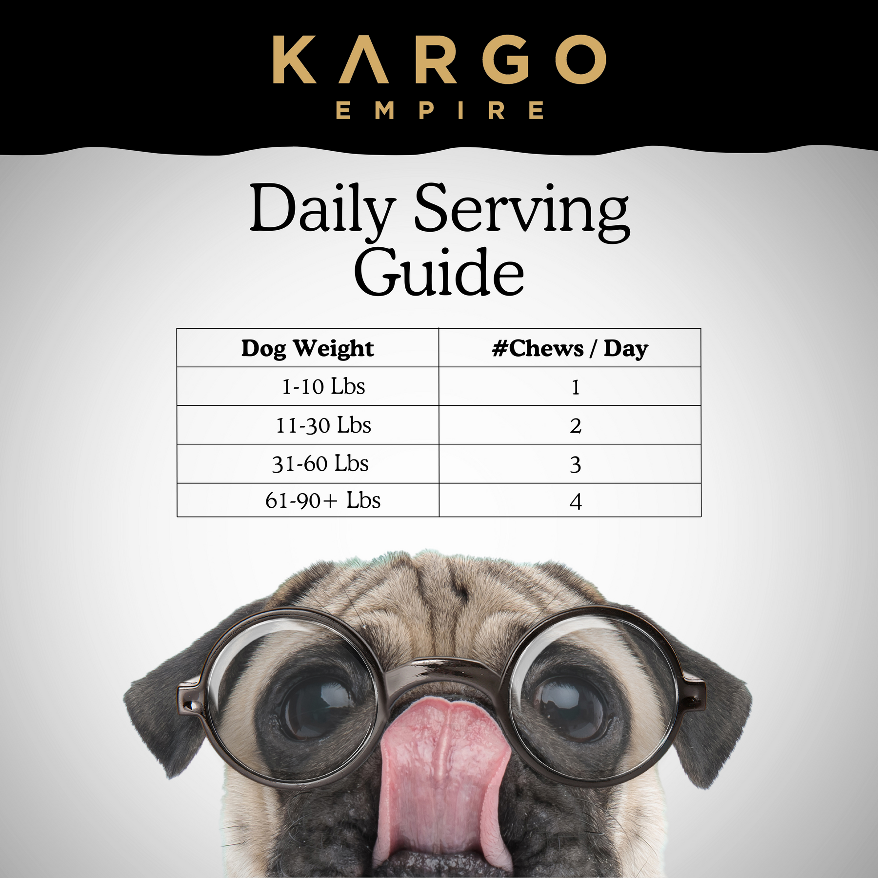 Kargo Empire Probiotic Chews | Soutien digestif et immunitaire avancé pour chiens | 140 Chews