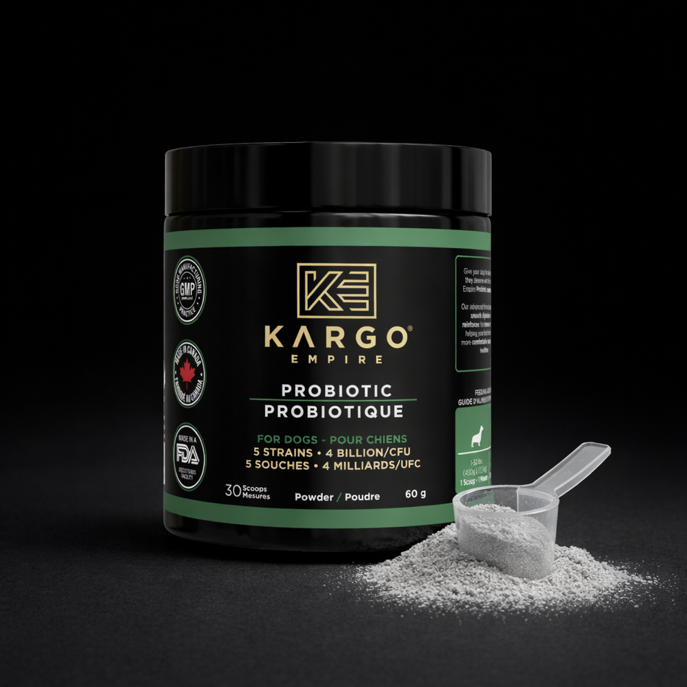 Kargo Empire Probiotic en poudre | Soutien quotidien des intestins, du système immunitaire et du pelage des chiens