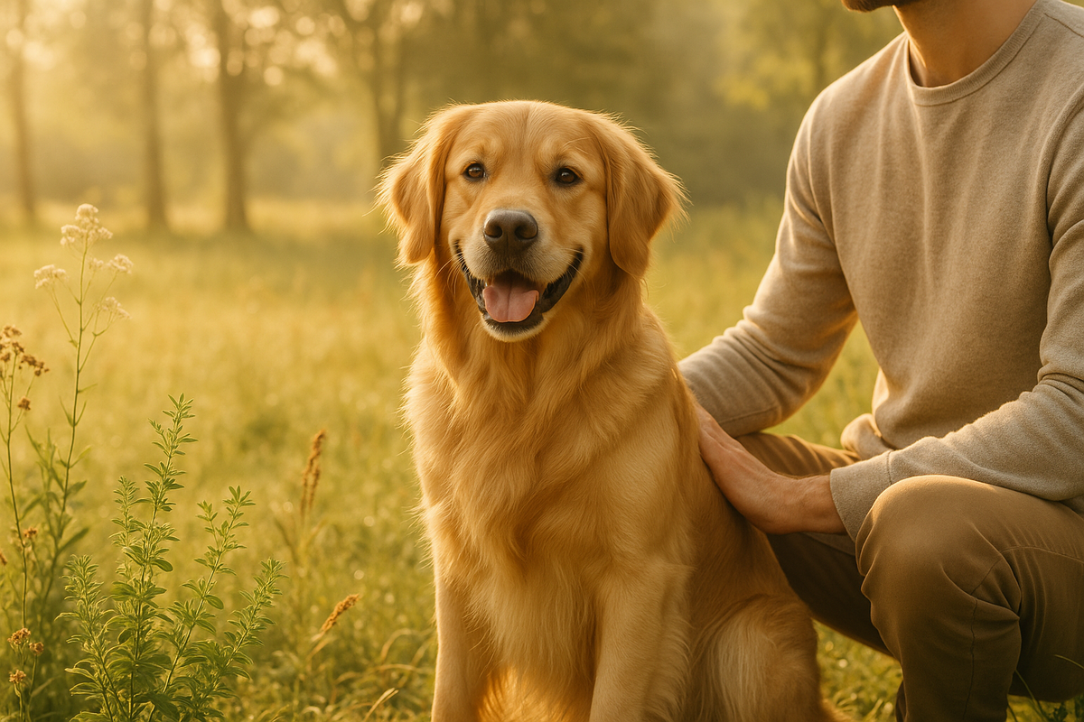 We believe that dog health should be reliable, effective, and effortless.
 Each jar we craft is a shipment of vitality — formulated with precision, produced sustainably, and delivered with care.
Our mission is to redefine canine wellness — to create products that not only improve health, but also strengthen the bond between humans and their dogs.
this text will be added on top of the image. image needs to refelct a mission image for a wellness brand for dogs. obvioulsy no text on the generation