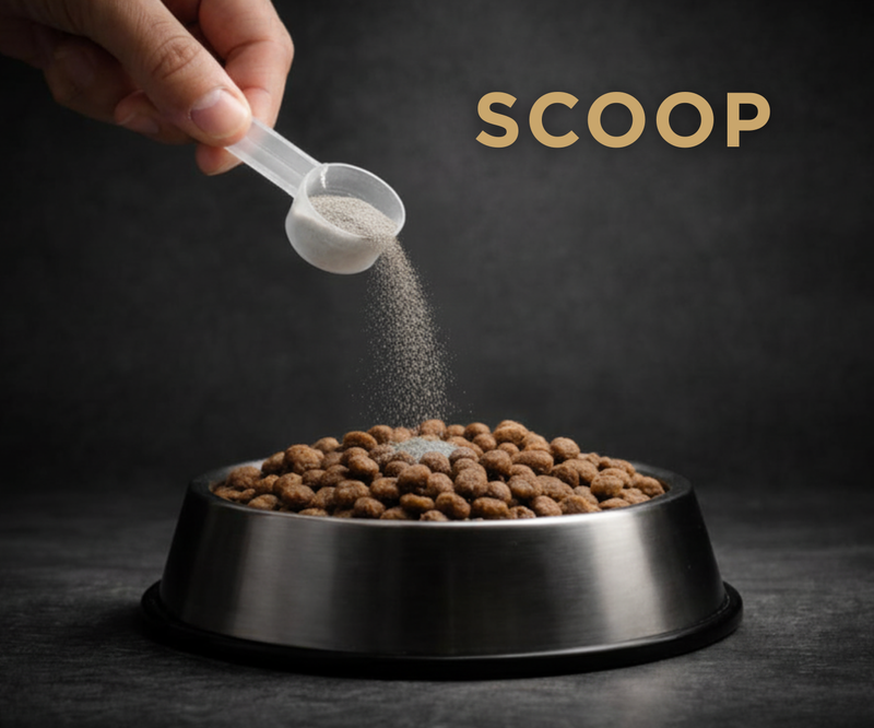 A scoop of Kargo Empire probiotic powder