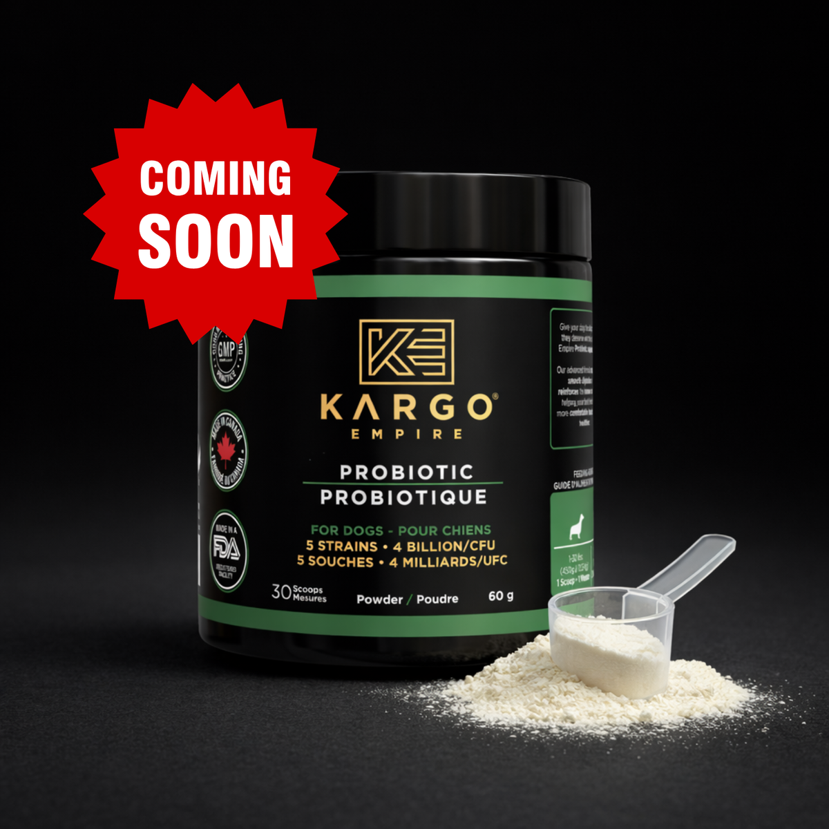 Kargo Empire Probiotic Powder | Daily Gut, Immune & Coat Support for Dogs